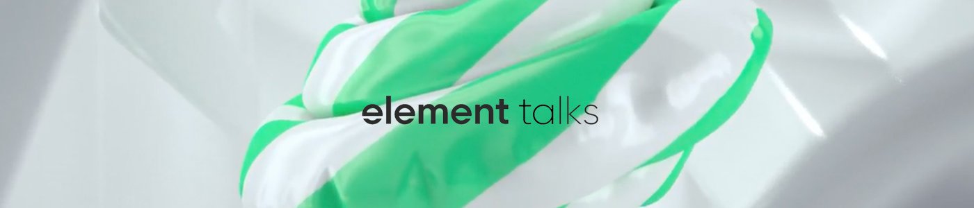 Element Talks — title lettering and typography by José Bernabé, Art Director