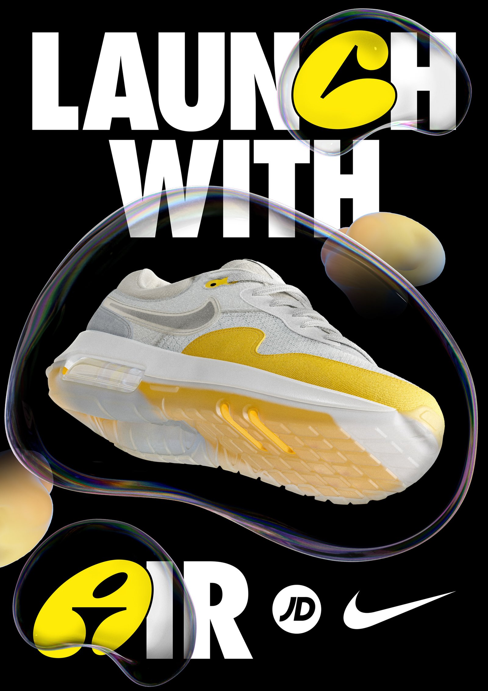 Nike JD Kids × Air × Play — key visual and lettering campaign by José Bernabé, Art Director