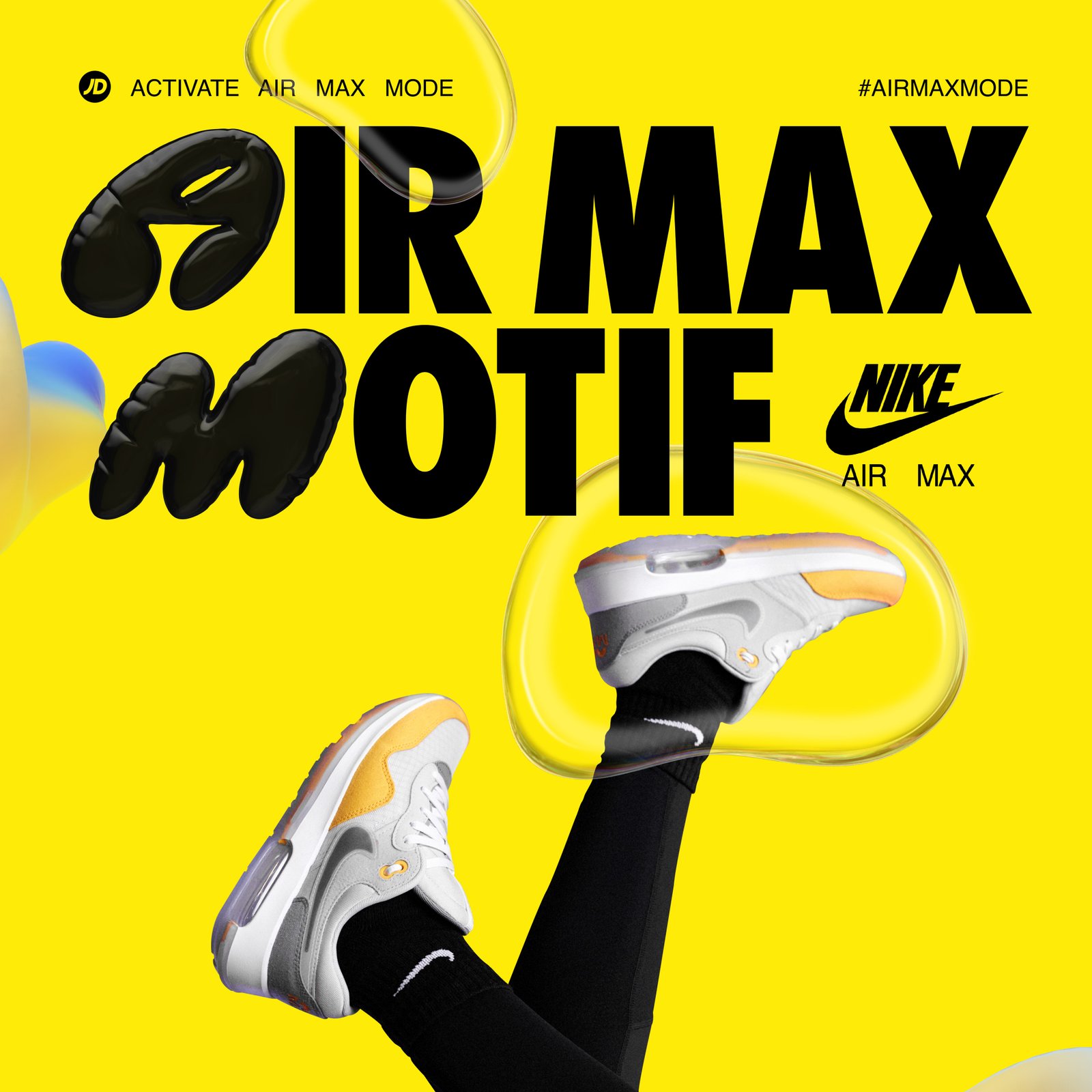 Nike JD Kids × Air × Play — key visual and lettering campaign by José Bernabé, Art Director