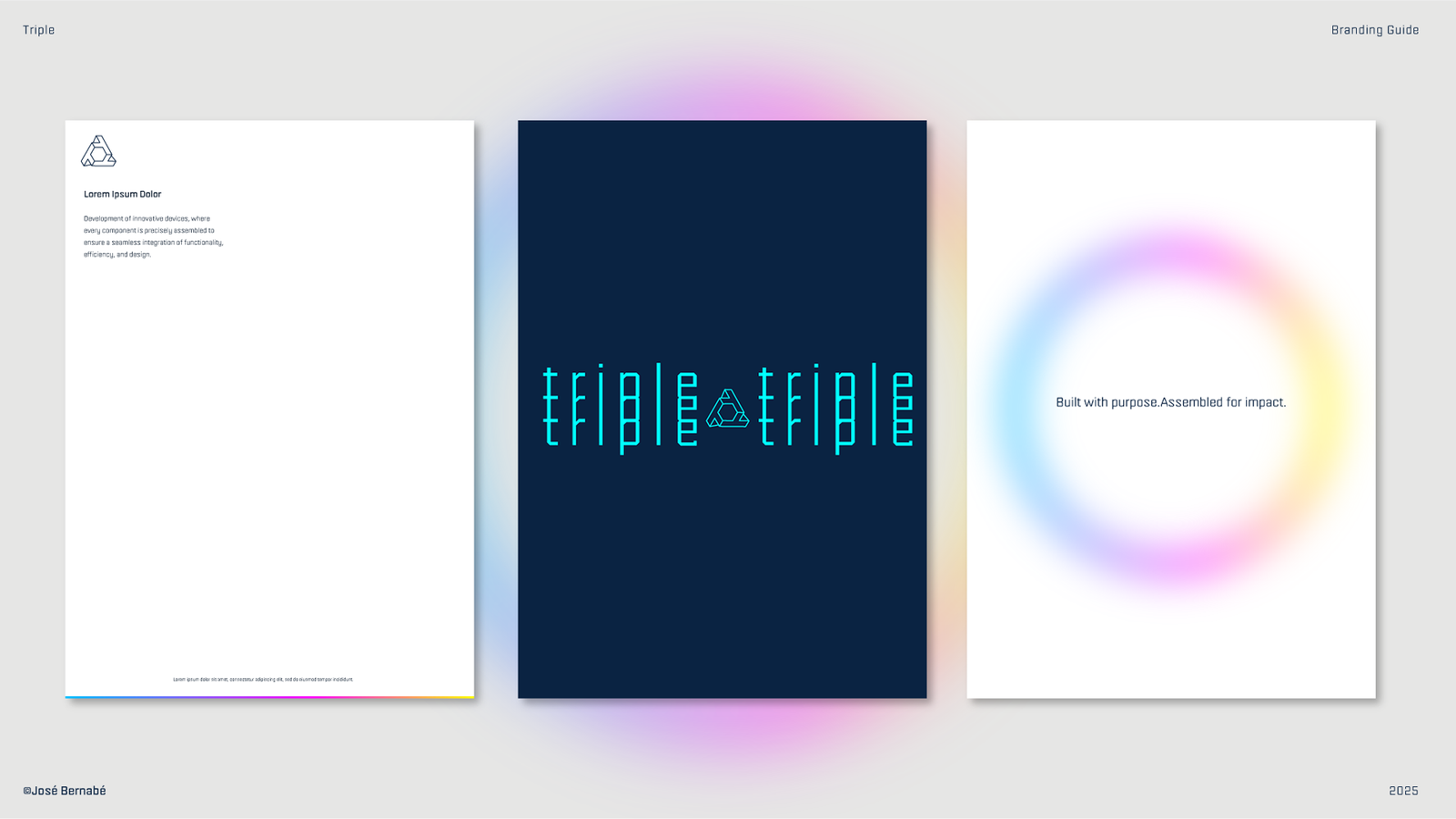 Triple branding and lettering by José Bernabé Art Director