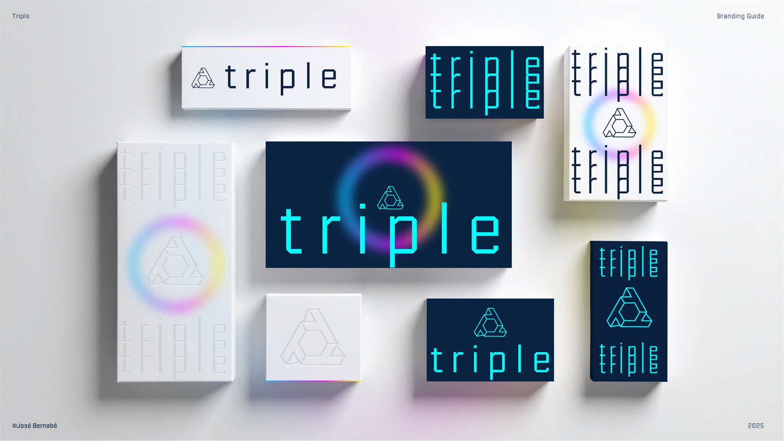 Triple branding and lettering by José Bernabé Art Director
