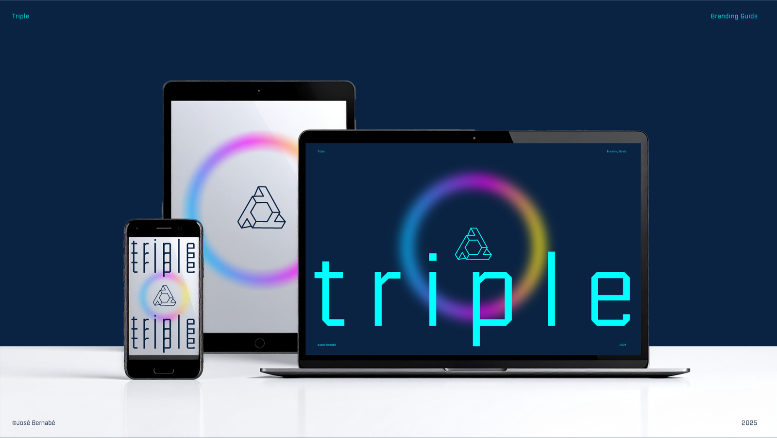 Triple branding and lettering by José Bernabé Art Director