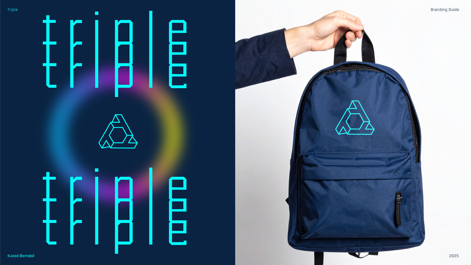 Triple branding and lettering by José Bernabé Art Director