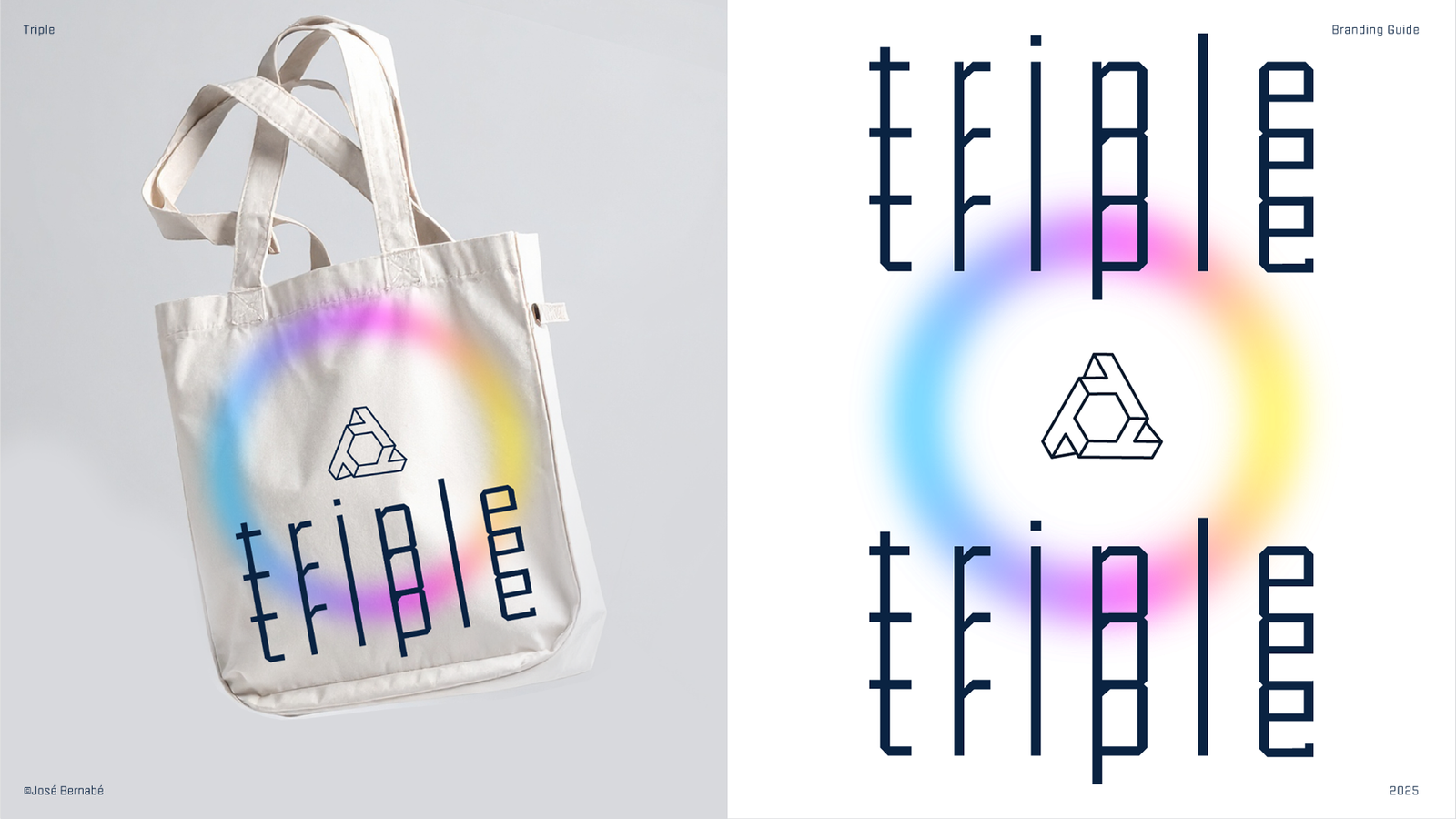 Triple branding and lettering by José Bernabé Art Director