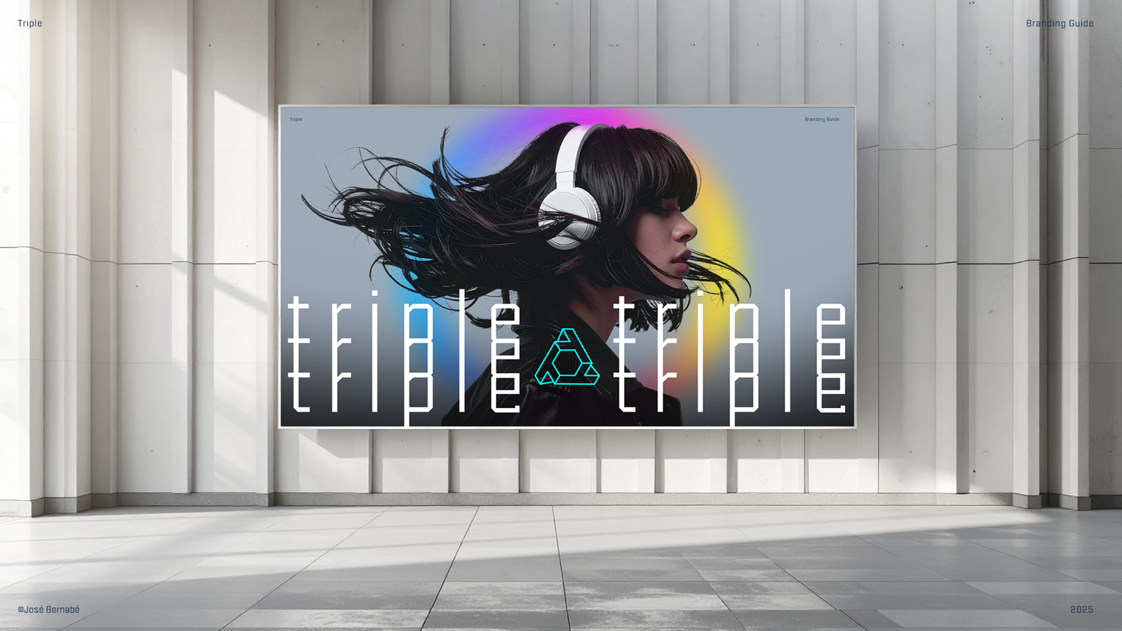 Triple branding and lettering by José Bernabé Art Director