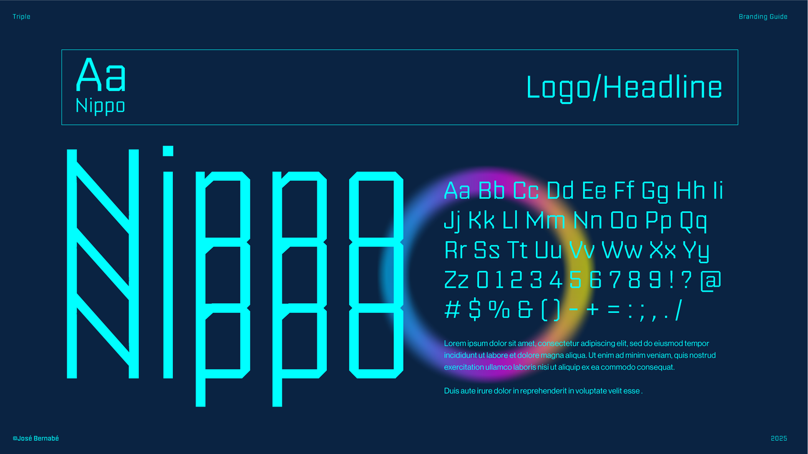 Triple branding and lettering by José Bernabé Art Director